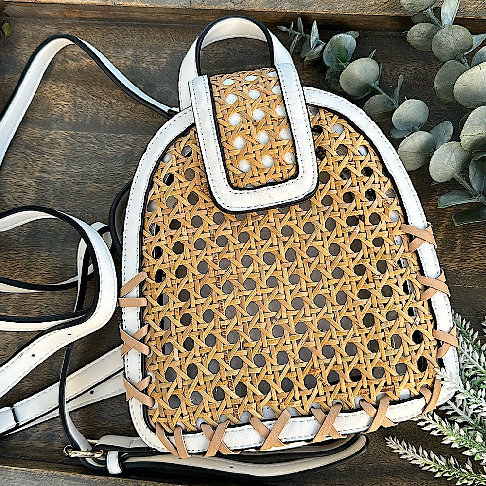 🎉 HP 🎉  NWOT Rattan Crossbody/Backpack